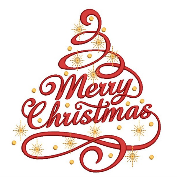 Merry Christmas embroidery design