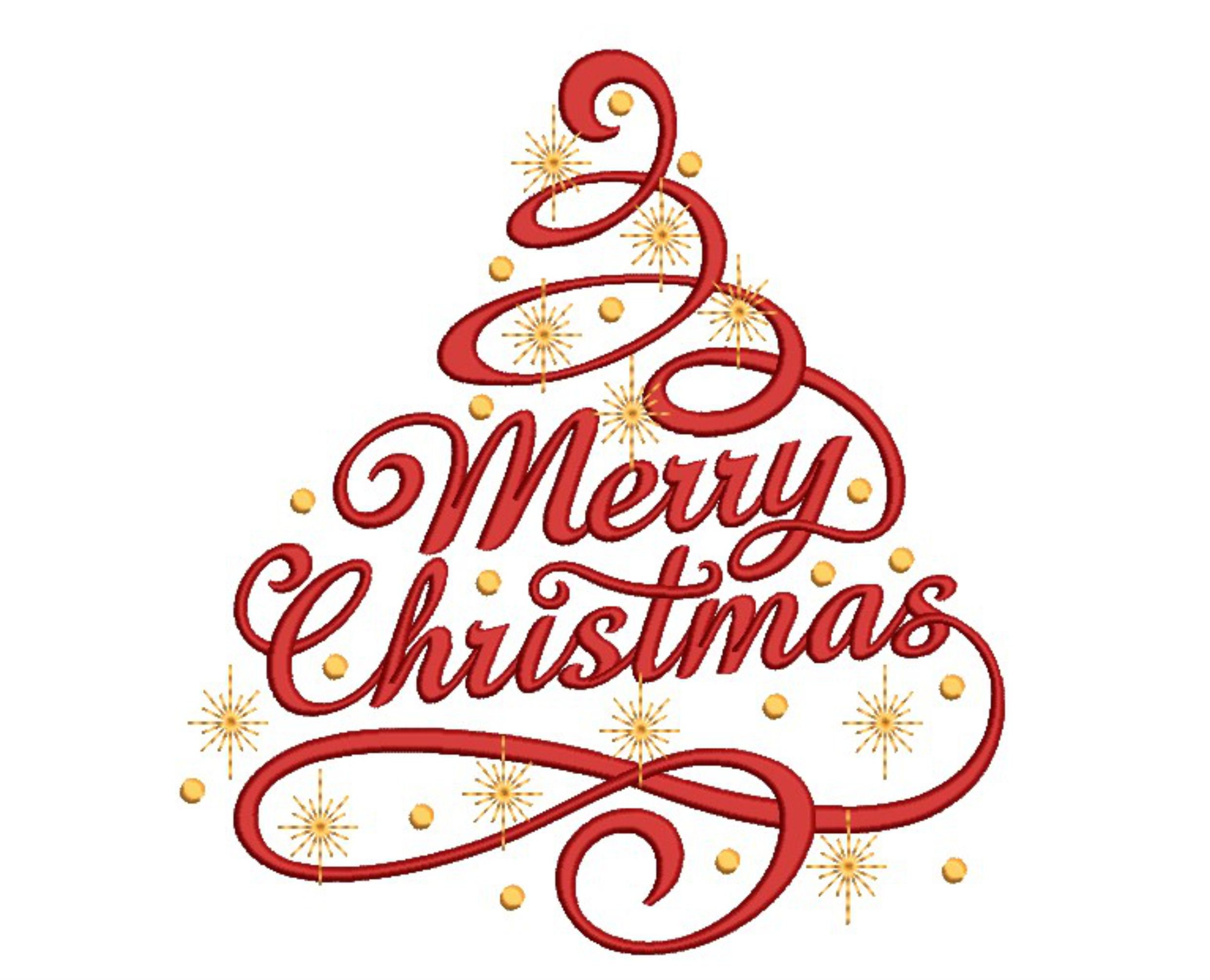 Merry Christmas embroidery design