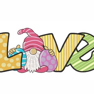Easter gnome embroidery design