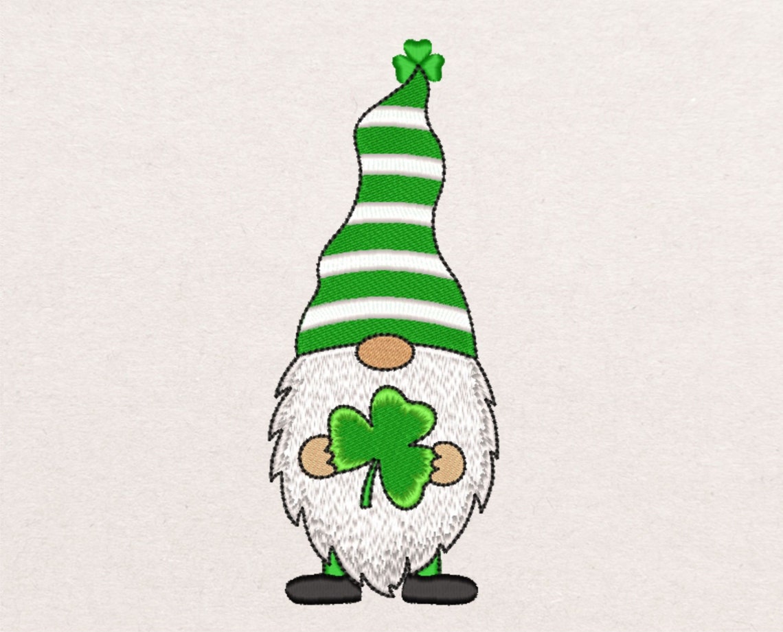 St patricks day gnome embroidery design  etsy St patricks day gnome embroidery design  etsy
