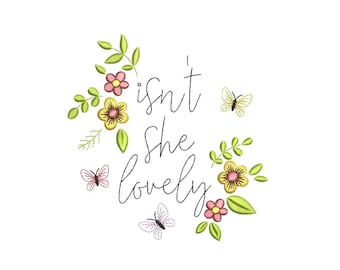 Isn&#39;t She Lovely Embroidery Design, Wildflower Embroidery Design, 3 sizes