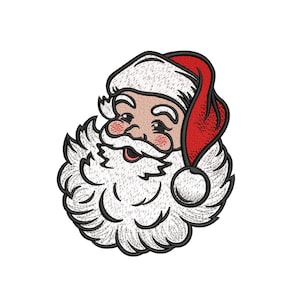Santa embroidery design, Merry Christmas machine embroidery files, 4 sizes, Instant Download