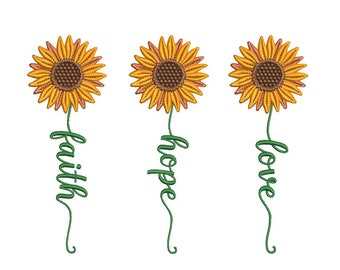 Faith Hope Amor diseño de bordado