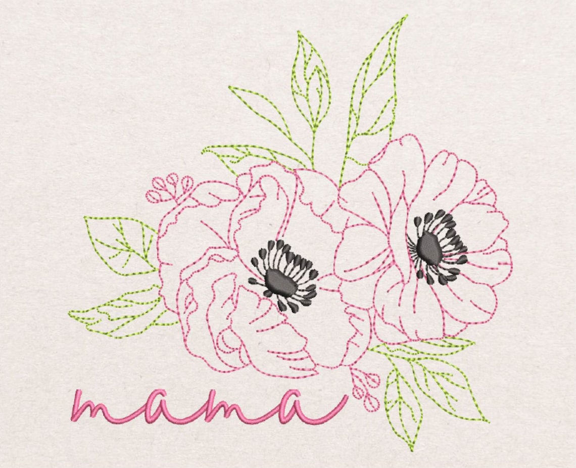 Mother's day embroidery design Etsy