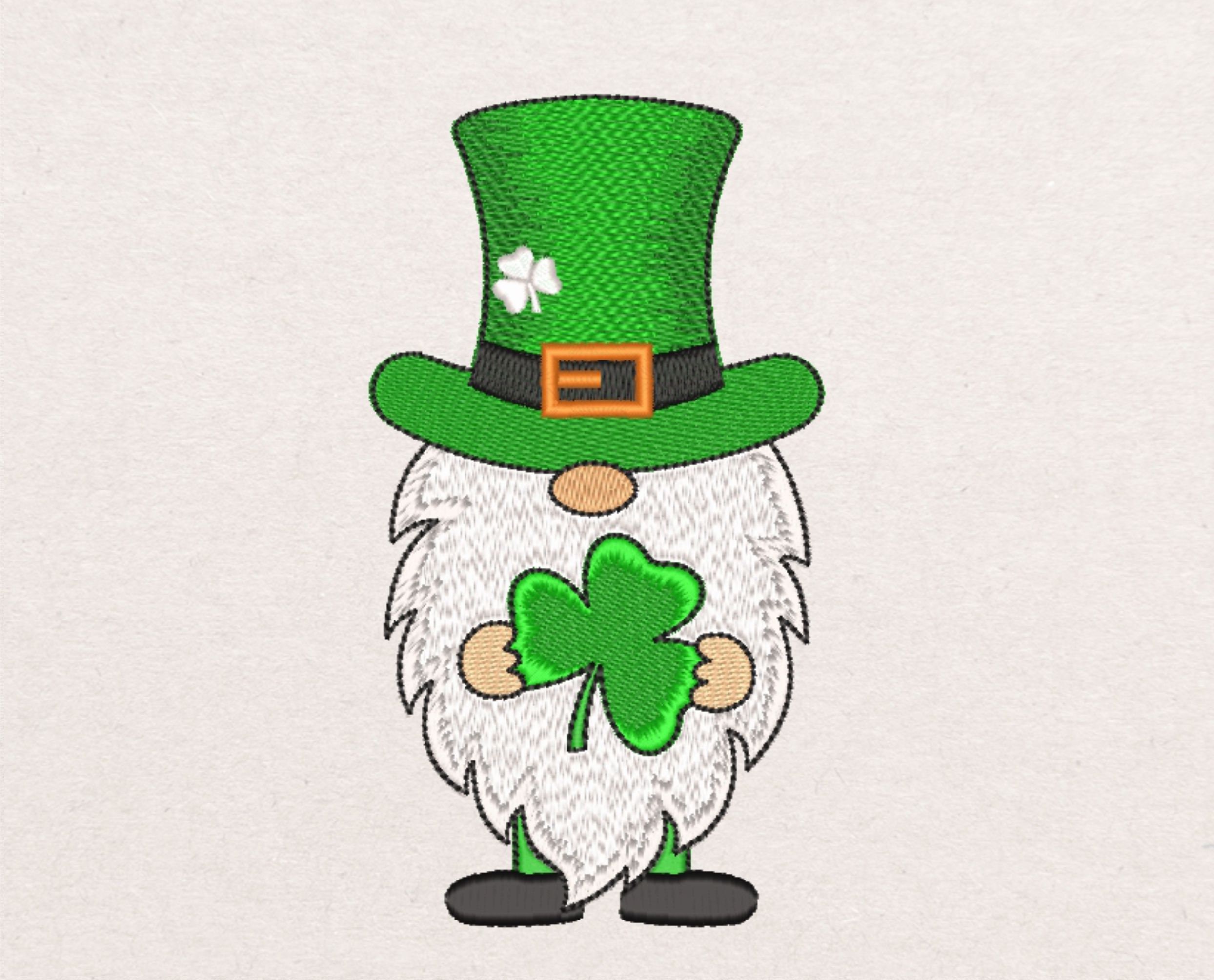 St patricks day gnome embroidery design  etsy St patricks day gnome embroidery design  etsy