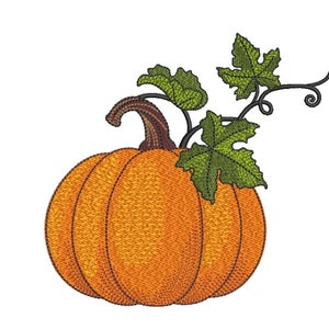 Pumpkin embroidery design, 5 sizes