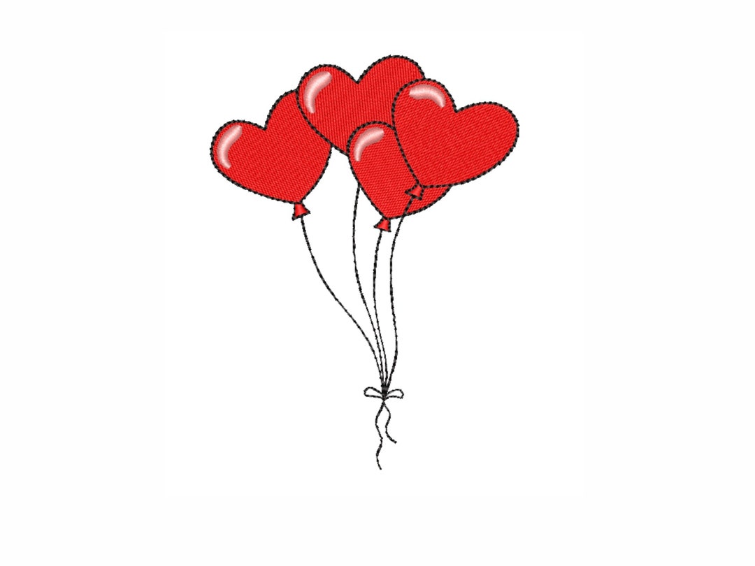 Balloons Embroidery Design Etsy