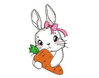 Osterhase Stickdatei, 3 Größen, Sofort Download
