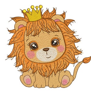 Baby Lion Embroidery Design, 3 sizes, Instant Download