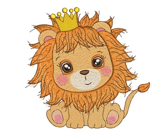 Baby Lion Embroidery Design, 3 sizes, Instant Download