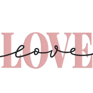 Love Embroidery Design, Happy Valentines Day Embroidery File, 5 sizes, Instant download