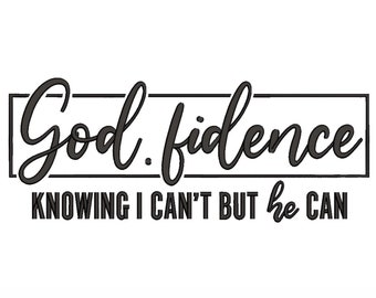 Godfidence embroidery design