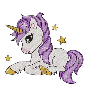 Unicorn embroidery design, 3 sizes, Instant Download
