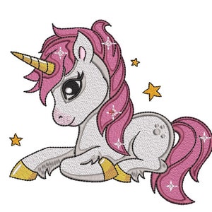 Unicorn embroidery design, 3 sizes, Instant Download