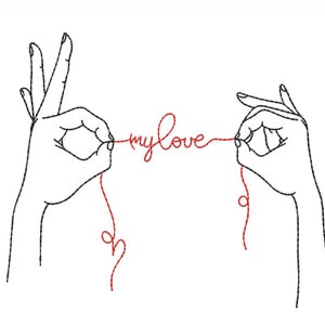 My love embroidery design