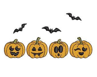 Pumpkin Embroidery Design, Four Pumpkin Embroidery Files, Halloween Pumpkin Embroidery Design, 4 sizes