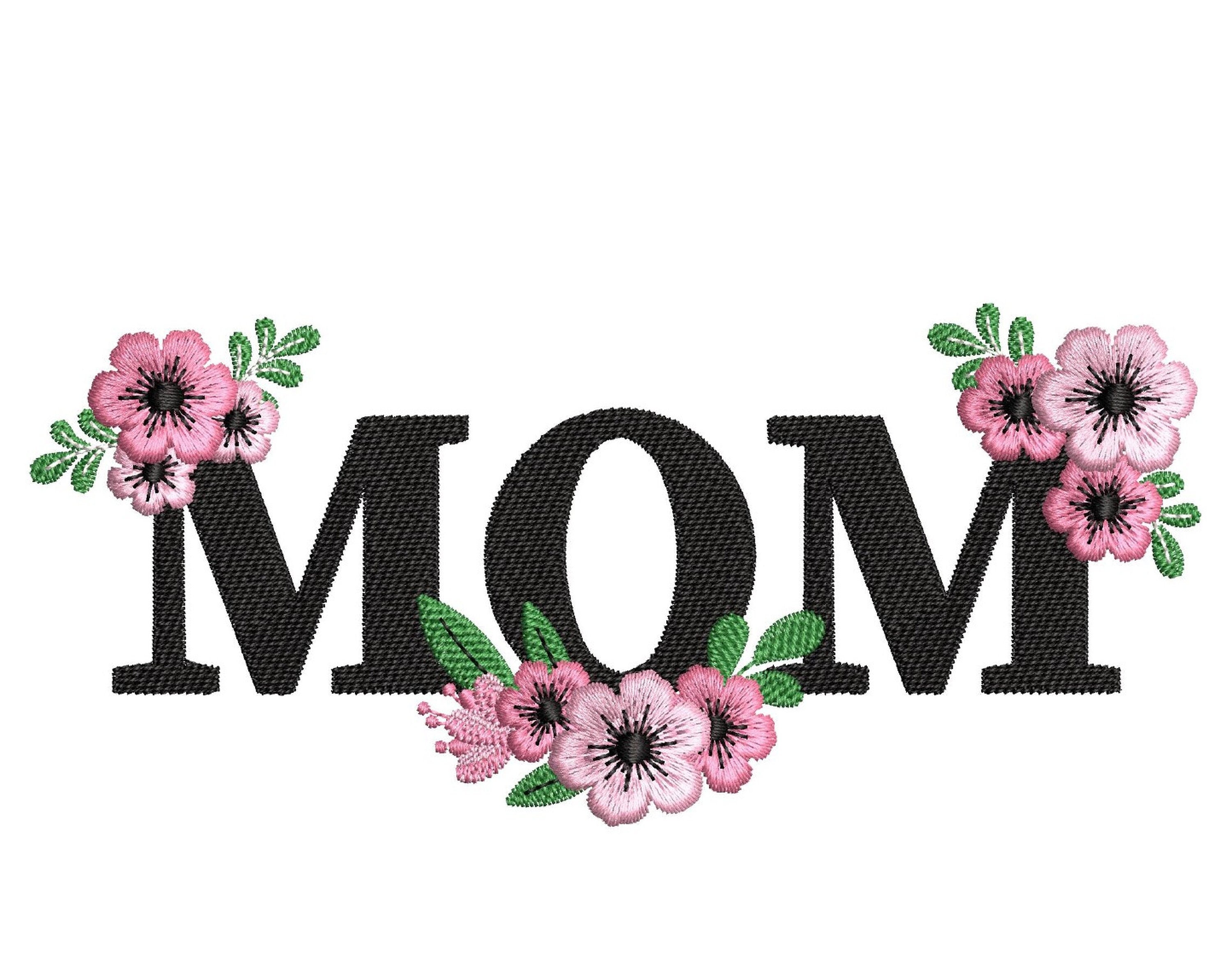 Mom Embroidered Frame Floral Mom Embroidery Design, 5 Sizes, Instant Download - Etsy