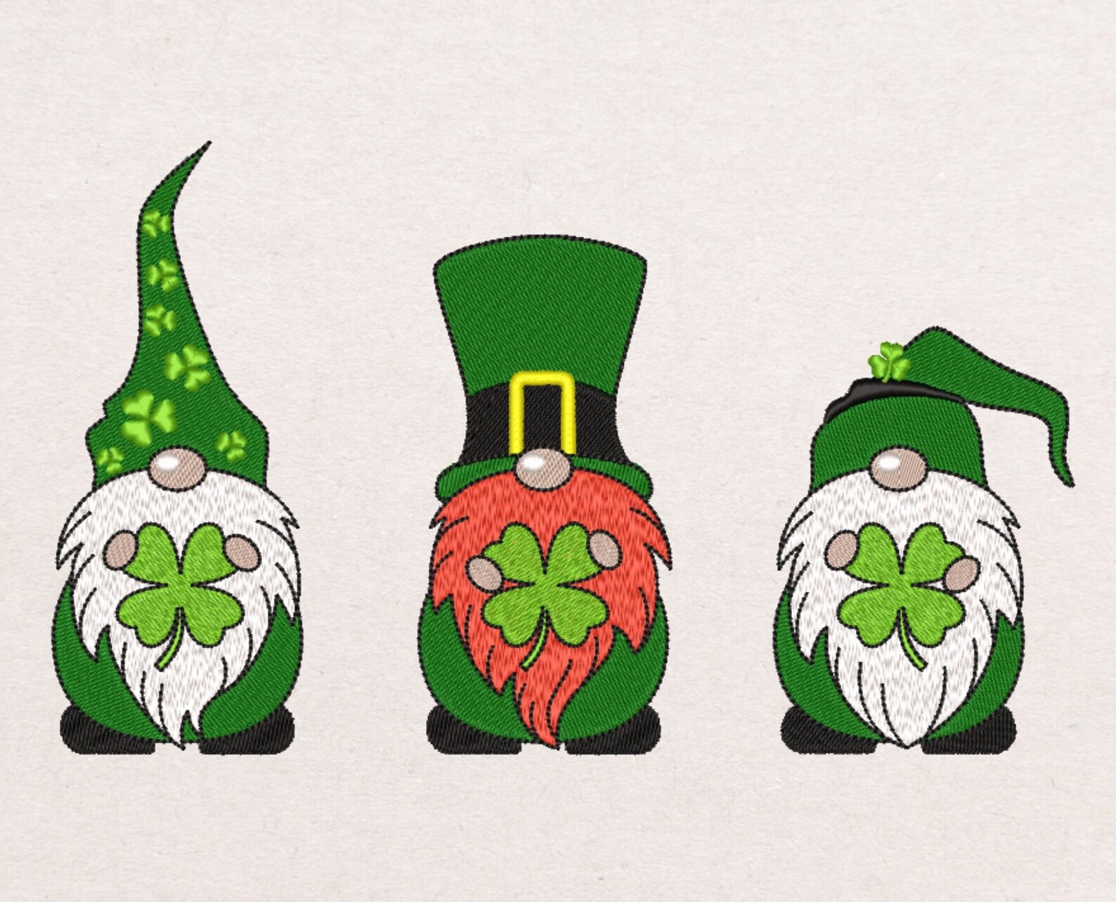 St. Patricks day gnomes embroidery design | Etsy