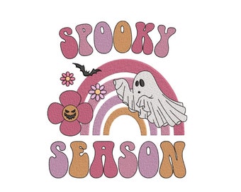 Broderidesign för läskig säsong, broderidesign för Halloween, 4 storlekar
