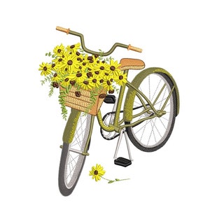 Bicicleta con diseño de flores bordadas, 3 tallas
