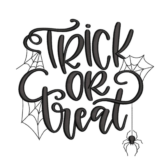 Trick or Treat Embroidery Design, Halloween Embroidery Design, 3 sizes, Instant download