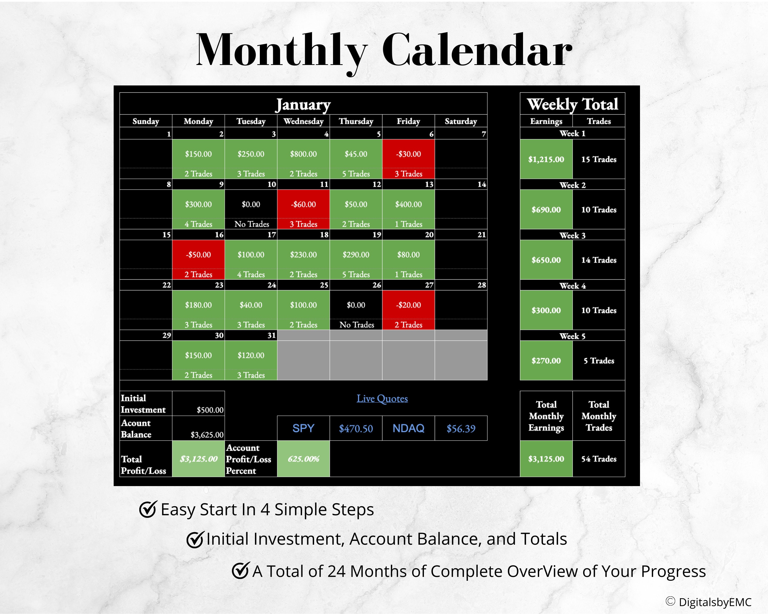 day-trading-calendar-for-google-sheets-swing-trading-forex-paper-trading-options-investing-etsy