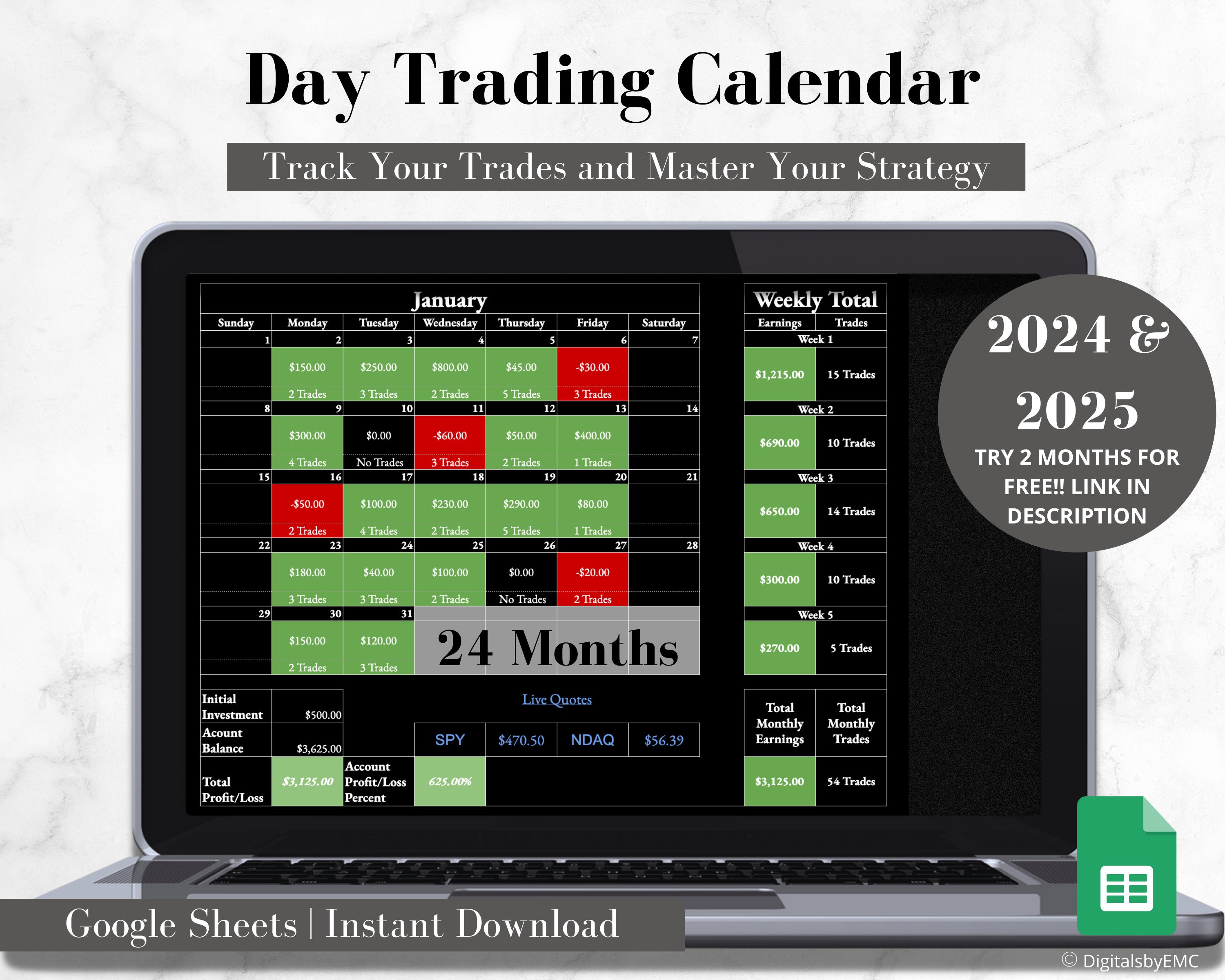 Day Trading Calendar
