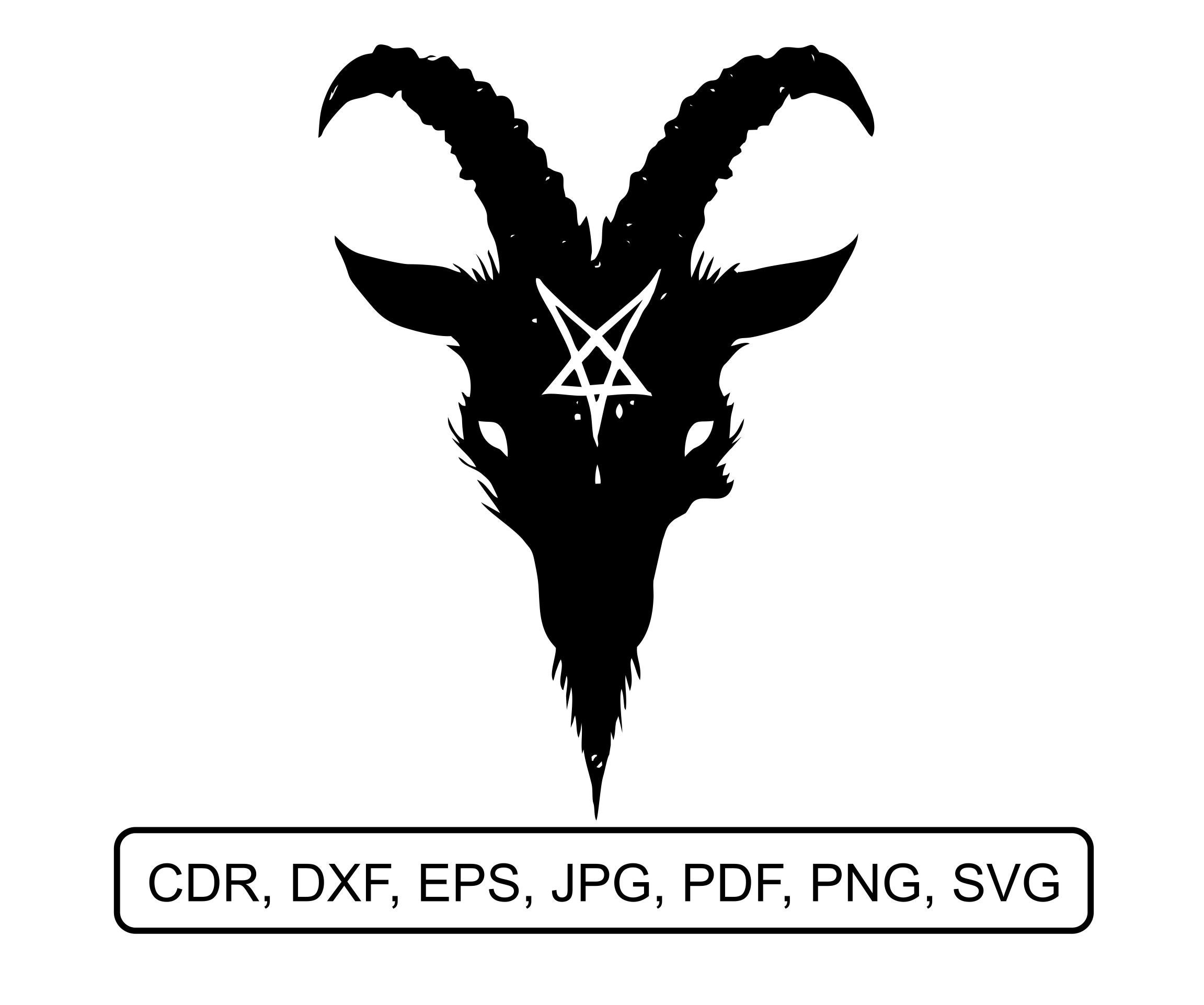 Sigil of Baphomet Logo Halloween Svg Horned Eps Goat Png Devil | Etsy