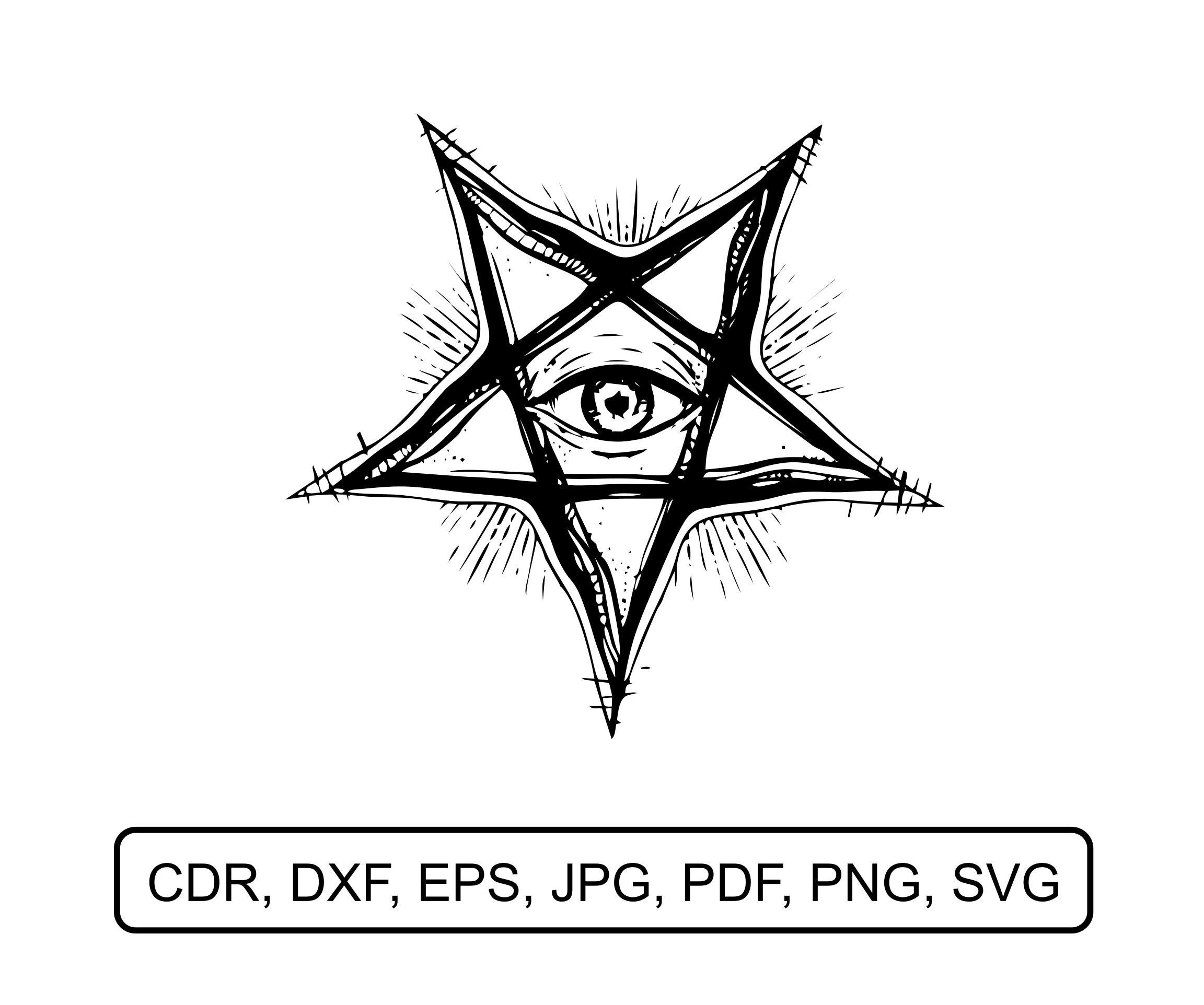 Wicca Pagan Pentagram Pentacle Svg Pdf Png Eps Dwg Dxf Etsy