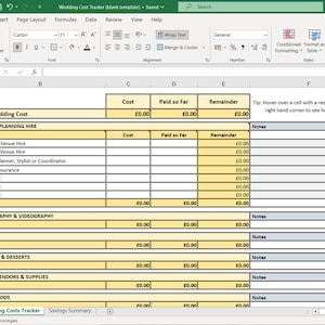 WEDDING COST TRACKER