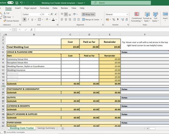 WEDDING COST TRACKER
