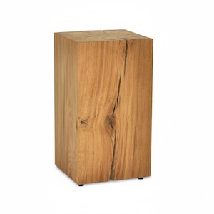 Solid Oak Wood Block Table – Wooden Cube Side Table / Stool – Holzblock Beistelltisch – Bout de canapé – Blocco legno Rovere - Scandinavian