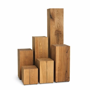 Holzblock HOLZKLOTZ Beistelltisch Hocker Bout de canapé 20x20 Massivholz DEKOSÄULE Chevet bois massif Tabouret Blocco di legno Rovere
