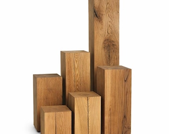Holzblock HOLZKLOTZ Beistelltisch Hocker Bout de canapé 20x20 Massivholz DEKOSÄULE Chevet bois massif Tabouret Blocco di legno Rovere
