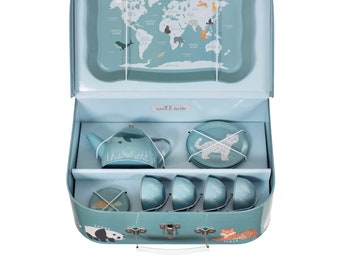 endangered animals tea set |picnic box | Children’s tea set | pretend play |storage case | childrens gift | birthday gift