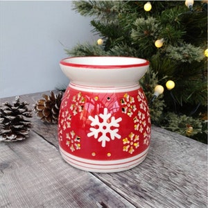 Snowflake wax burner, christmas wax burner, oil burner, christmas decoration, festive, Christmas tea light holder