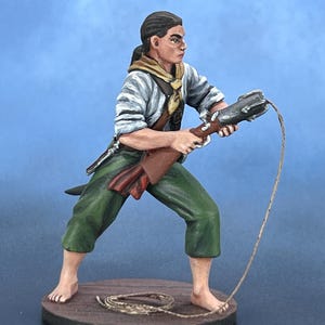 Mini Piraten Boarding Party Mitglied Figur mit Cutlasses - Perfektes nautisches Dekor für Sammler. 3D gedrucktes Spielzeug, handbemalte Figur