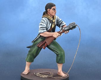 Handbemalte Figur Pirat mit Säbel: Nautisches Dekor (40 mm)