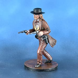 Wild Bill Hickok Cowboy Figur, Figur mit Bierglas-Western-Dekor, 3D gedruckte Kunststoff-Statuette