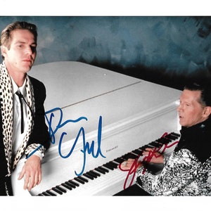 Jerry Lee Lewis e Dennis Quaid hanno autografato la foto firmata COA 8 x 10