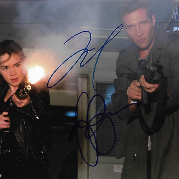 Emilia Clarke & Jai Courtney Autographed 8 x 10 Signed Photo COA