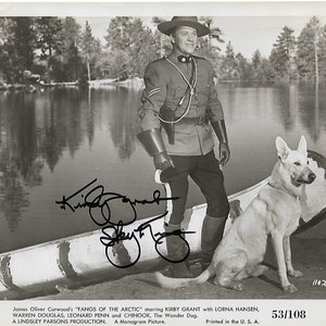 KIRBY GRANT "Fangs of the Artic" Signiertes 8 x 10 signiertes Vintage Foto COA