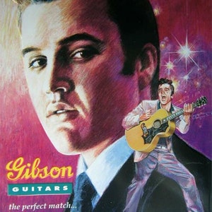 Elvis Presley-Gibson Guitars 12 x 16 Metal Sign