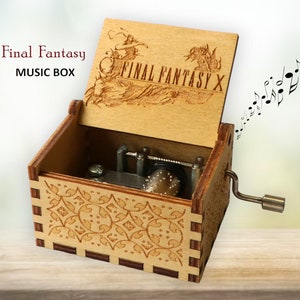 Final Fantasy Music Box To Zanarkand Theme Music Chest Wooden Engraved Handmade Vintage Gift