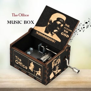 The Office Music Box Theme Music Chest Wooden Engraved Handmade Vintage Gift Dunder Mifflin Michael Scott Dwight Schrute Custom Engraved