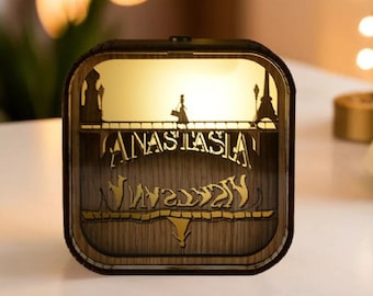 Anastasia Music Box 3D Light Led  Once Upon A December Theme Music Wooden Engraved Handmade Custom Engraved Birthday Christmas Gift Lamp