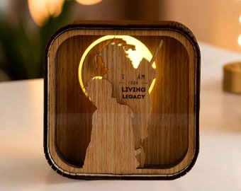 Final Fantasy VII Music Box Aerith's Theme 3D Light LED FF7 Theme Music Chest Custom Music Box Wooden Engraved Handmade Vintage Gift Lamp