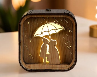 You Are My Sunshine Music Box 3D Light LED Mother Daughter Son Niece Aunt Theme Music Chest Custom Wooden Engraved Handmade Gift Lamp Box