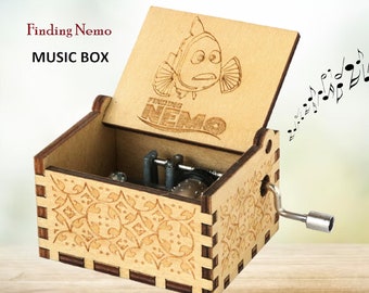 Finding Nemo Music Box 'Beyond the Sea' Theme Music Chest Wooden Engraved Handmade Vintage Gift Song Birthday Gift Christmas Bobby Darin