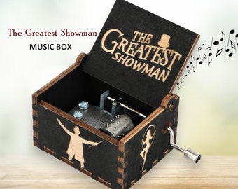 The Greatest Showman Music Box 'A Million Dreams' Theme Music Chest Wooden Engraved Handmade Vintage Gift
